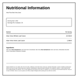 Aloe Pura Aloe Vera Juice Max Strength — nutrition information panel, generated from the pack