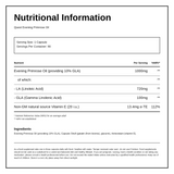 Quest EVENING PRIMROSE OIL 1000mg — nutrition information panel, generated from the pack