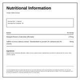 Viridian Saffron Extract — nutrition information panel, generated from the pack