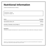 LAMBERTS Sea Buckthorn Berry Oil 1000mg — nutrition information panel, generated from the pack