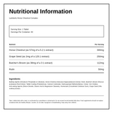 Lamberts Horse Chestnut Complex — nutrition information panel, generated from the pack