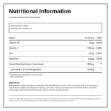 LAMBERTS Immune-Guard Beta Glucans — nutrition information panel, generated from the pack