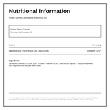 Viridian Synerbio Lactobacillus rhamnosus GG — nutrition information panel, generated from the pack