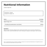 Lamberts Vegan DHA Capsules — nutrition information panel, generated from the pack