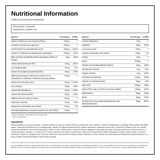 Viridian Essential Woman Multivitamin — nutrition information panel, generated from the pack