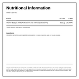 Viridian Liquid B12 — nutrition information panel, generated from the pack
