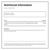 LAMBERTS L-THEANINE 200mg Capsules Fast Release — nutrition information panel, generated from the pack
