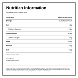 Just Natural Herbs Organic Ceylon Cinnamon Sticks — nutrition information panel, generated from the pack