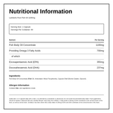 LAMBERTS Pure Fish Oil 1100mg — nutrition information panel, generated from the pack