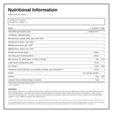 Viridian Clear Skin Complex — nutrition information panel, generated from the pack
