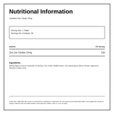 LAMBERTS Zinc 15mg (as Citrate) — nutrition information panel, generated from the pack