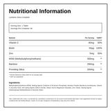 LAMBERTS Silica Complete — nutrition information panel, generated from the pack