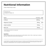 Viridian D-Ribose Energy Powder — nutrition information panel, generated from the pack