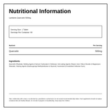 Lamberts Quercetin 500mg — nutrition information panel, generated from the pack