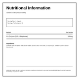 LAMBERTS Co-Enzyme Q10 100mg — nutrition information panel, generated from the pack