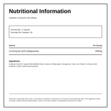 LAMBERTS CO ENZYME Q 10 200mg — nutrition information panel, generated from the pack