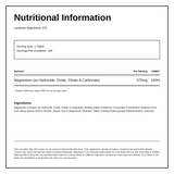 Lamberts Magnesium — nutrition information panel, generated from the pack