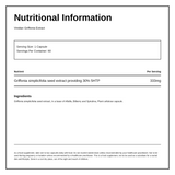 Viridian Griffonia extract 5-HTP 100mg — nutrition information panel, generated from the pack