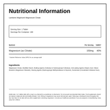 LAMBERTS MagAsorb® Magnesium Citrate 150mg — nutrition information panel, generated from the pack