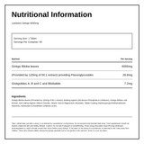 LAMBERTS GINKGO 6000mg EXTRA HIGH STRENGTH — nutrition information panel, generated from the pack