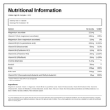 Viridian HIGH FIVE B-Complex plus Vitamin C — nutrition information panel, generated from the pack
