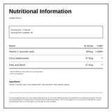 Viridian Extra C 950mg — nutrition information panel, generated from the pack