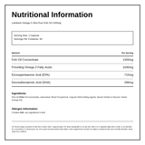 LAMBERTS Omega 3 Ultra Pure Fish Oil 1300mg — nutrition information panel, generated from the pack