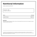 LAMBERTS Lactase Enzyme 9000FCC Super Strength — nutrition information panel, generated from the pack
