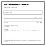 Viridian Myo-Inositol with Folic Acid — nutrition information panel, generated from the pack