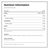 Seed & Bean Org Extra Dark Lavender Bar — nutrition information panel, generated from the pack