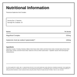 Terranova Hyaluronic Acid Complex — nutrition information panel, generated from the pack