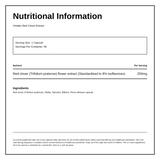 Viridian Red Clover Extract — nutrition information panel, generated from the pack