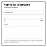 BetterYou Magnesium Muscle Body Spray — nutrition information panel, generated from the pack