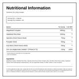 Terranova Zinc 15mg Complex — nutrition information panel, generated from the pack