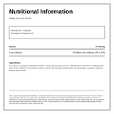 Optibac Probiotics For Every Day EXTRA Strength — nutrition information panel, generated from the pack