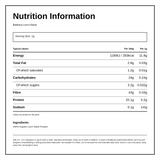 Biethica Organic Lion's Mane Mushroom Powder — nutrition information panel, generated from the pack