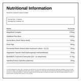 Terranova NextGen CoQXorb™ CoQ10 Complex — nutrition information panel, generated from the pack