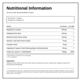 Terranova Folate (Methylfolate) 400Ug Complex — nutrition information panel, generated from the pack