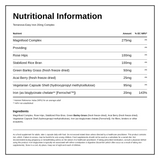 Terranova Easy Iron 20mg Complex — nutrition information panel, generated from the pack