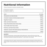 Terranova Glucosamine, Chondroitin & Boswellia Complex — nutrition information panel, generated from the pack