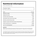 Terranova CoQ10 100mg Complex — nutrition information panel, generated from the pack