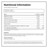 Terranova Magnesium 100mg Complex — nutrition information panel, generated from the pack
