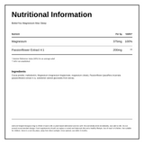 BetterYou Magnesium Max Sleep Powder — nutrition information panel, generated from the pack