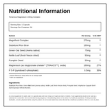 Terranova Magnesium 100mg Complex — nutrition information panel, generated from the pack