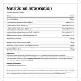 Terranova Microflora Complex With FOS — nutrition information panel, generated from the pack