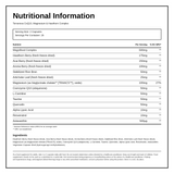 Terranova Co-Q-10, Magnesium & Hawthorn Complex — nutrition information panel, generated from the pack