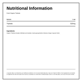 Fushi Wellbeing Triphala Capsules Organic 60 Veg Caps — nutrition information panel, generated from the pack