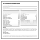Terranova Digestive Enzymes With Microflora — nutrition information panel, generated from the pack