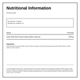 Terranova Garlic 500mg — nutrition information panel, generated from the pack