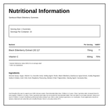 Sambucol Kids Black Elderberry Gummies — nutrition information panel, generated from the pack